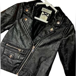 Moto Jacket Faux Leather 3-4Y Black
